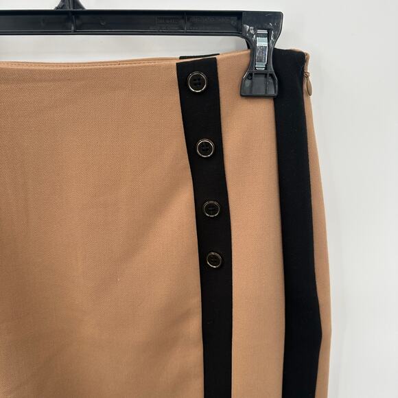 WHITE HOUSE BLACK MARKET Tan & Black Colorblock Skirt // 2 - Picture 3 of 12